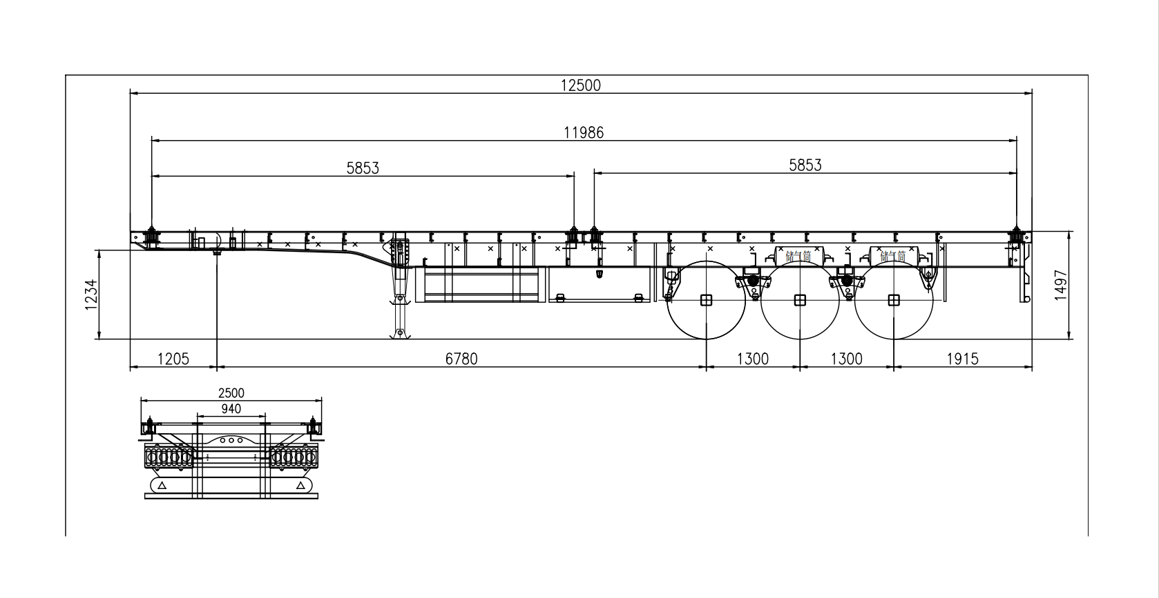 flatbed Trailers CAD